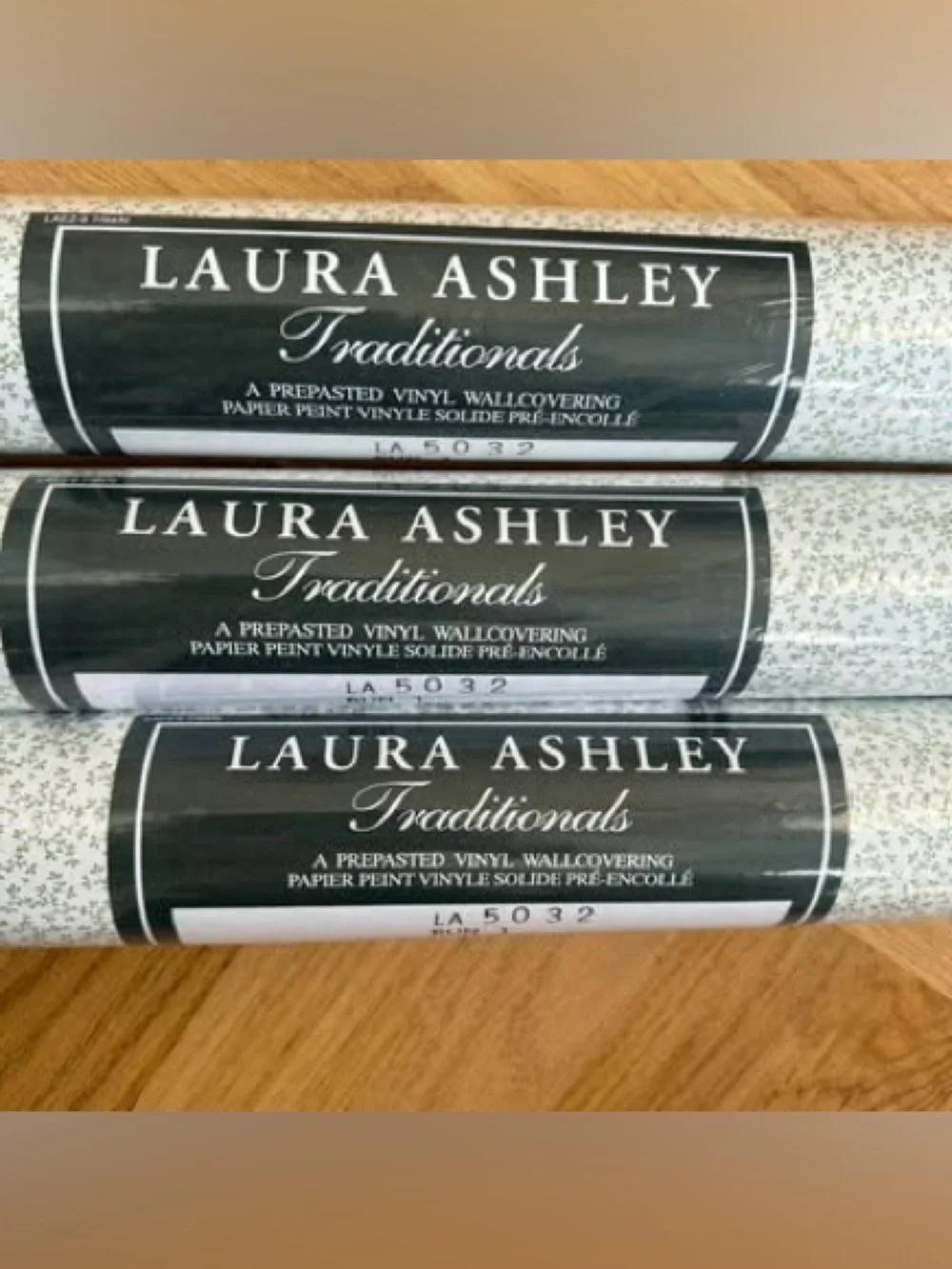 3 Rolls Laura Ashley Traditions Imperial Wallpaper Vintage USA Green White New